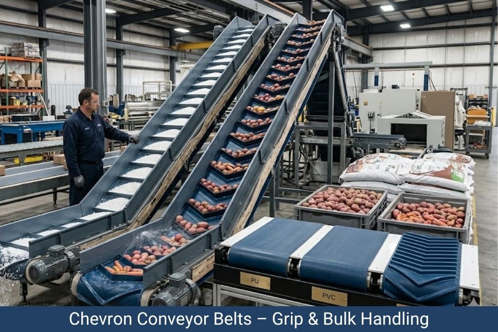 PU PVC Chevron Conveyor Belts